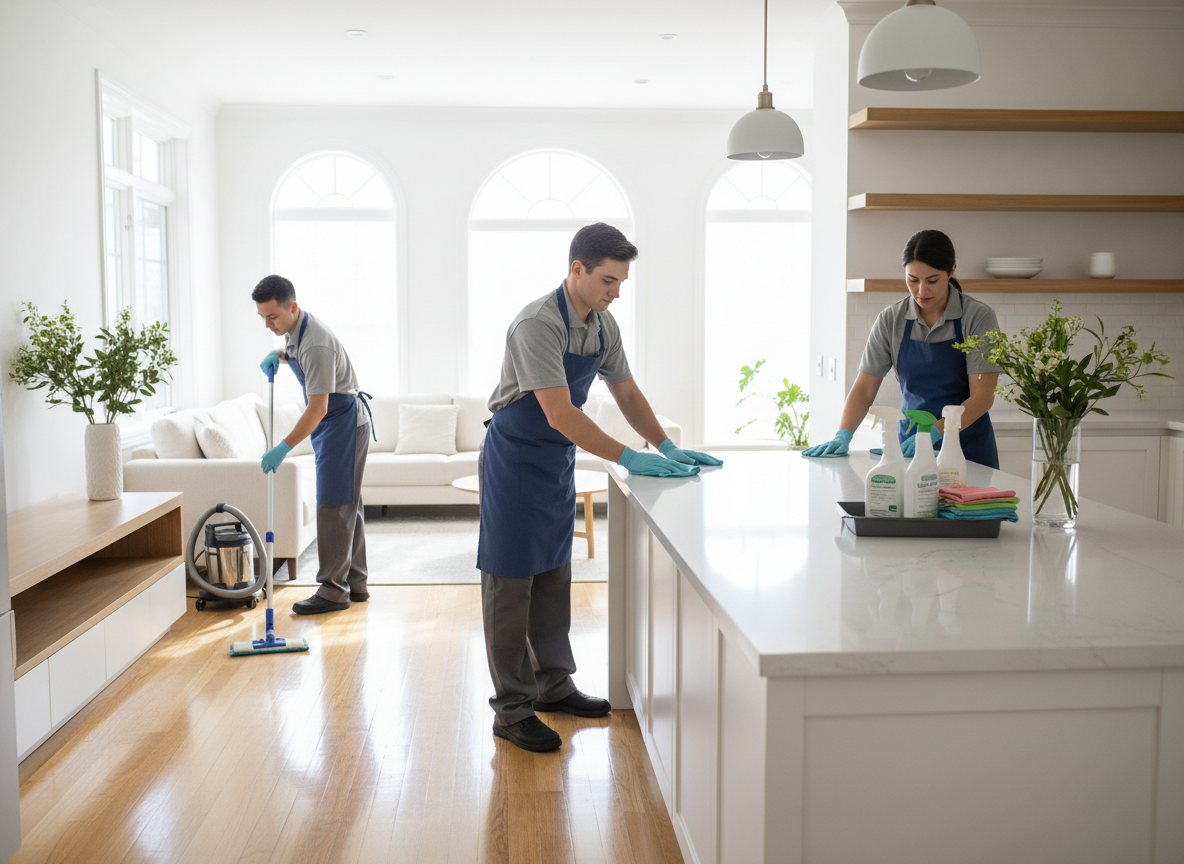 Professional cleaning team